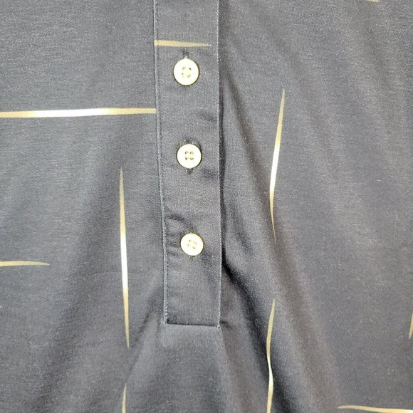 Made With Love Polo 1/4 button up Long Sleeve Black Shirt Size S - Picture 6 of 12